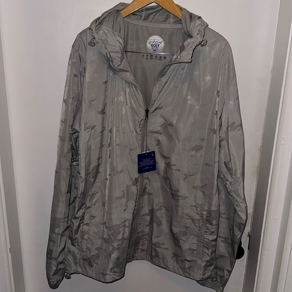 Men’s Tailor Byrd Golf light grey windbreaker size xxl NWT